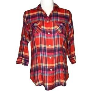 American Eagle Outfitters Plaid Button Down Shirt | Women's Size Small Petite